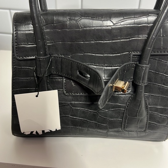 Zara mock croc double strap city bag - Picture 9 of 15
